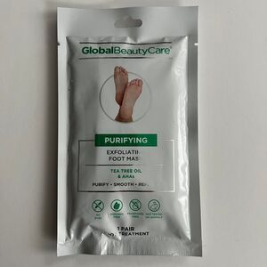 GlobalBeautyCare Purifying Exfoliating Tea Tree Oil & AHA Foot Mask - 1 Pair NWT